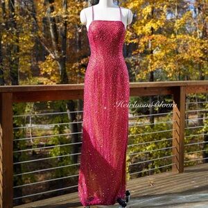 Vintage Y2K Pink Sequin Prom Dress Formal Dress